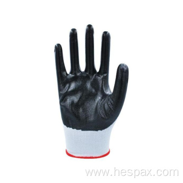 Hespax Anti Slip Smooth Nitrile Coated Safety Gloves